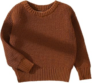 PATPAT Baby Girls Boys Sweater Infant Toddler Knitted Pullover Top Warm Solid Long Sleeve Clothes