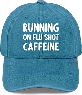 Running On Flu Shot Caffeine. Hat Men Funny Dad Hat Funny Gifts for Women