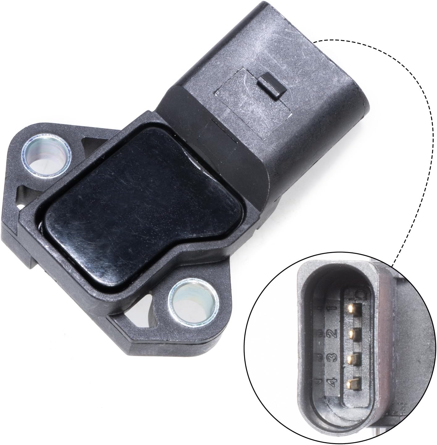 MN191138 Manifold Pressure MAP SensorCompatible with Volkswagen Compatible with Volkswagen Jetta 2005-2017 1.9L 1.4L 2.0L,Beetle 2013-2017 2.0L 1.8L,Passat 2005-2017 1.8L,Golf 2017 1.8L 2.0L,Touareg.