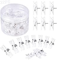 Vista 6 de 32 clips reutilizables para fotos, mini tachuelas de plástico negro, pinzas para la ropa, clips de papel decorativos para tableros de corcho, obras