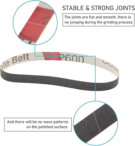 Miniatura 10 de 24 correas de lijado de repuesto de 12" x 12", 240 cinturones de afilado de grano medio para afilador de cuchillos y herramientas oficial (WSKTS y