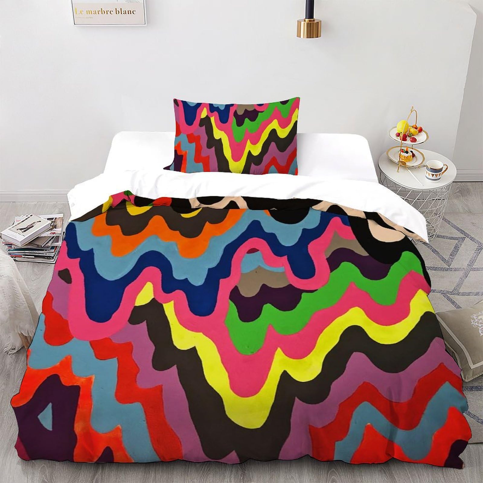 Ensemble de couette abstrait riche et coloré vagues dynamiques