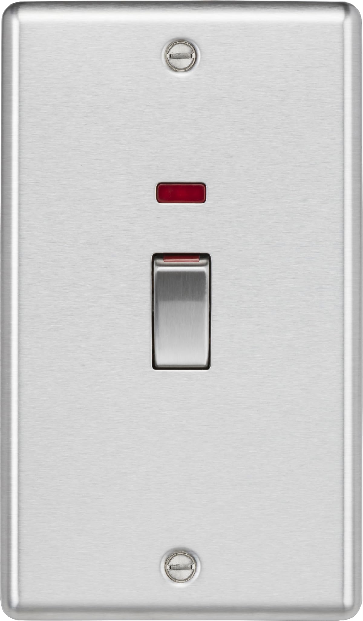 Knightsbridge 45A DP Switch with Neon (2G size) - Brushed Chrome