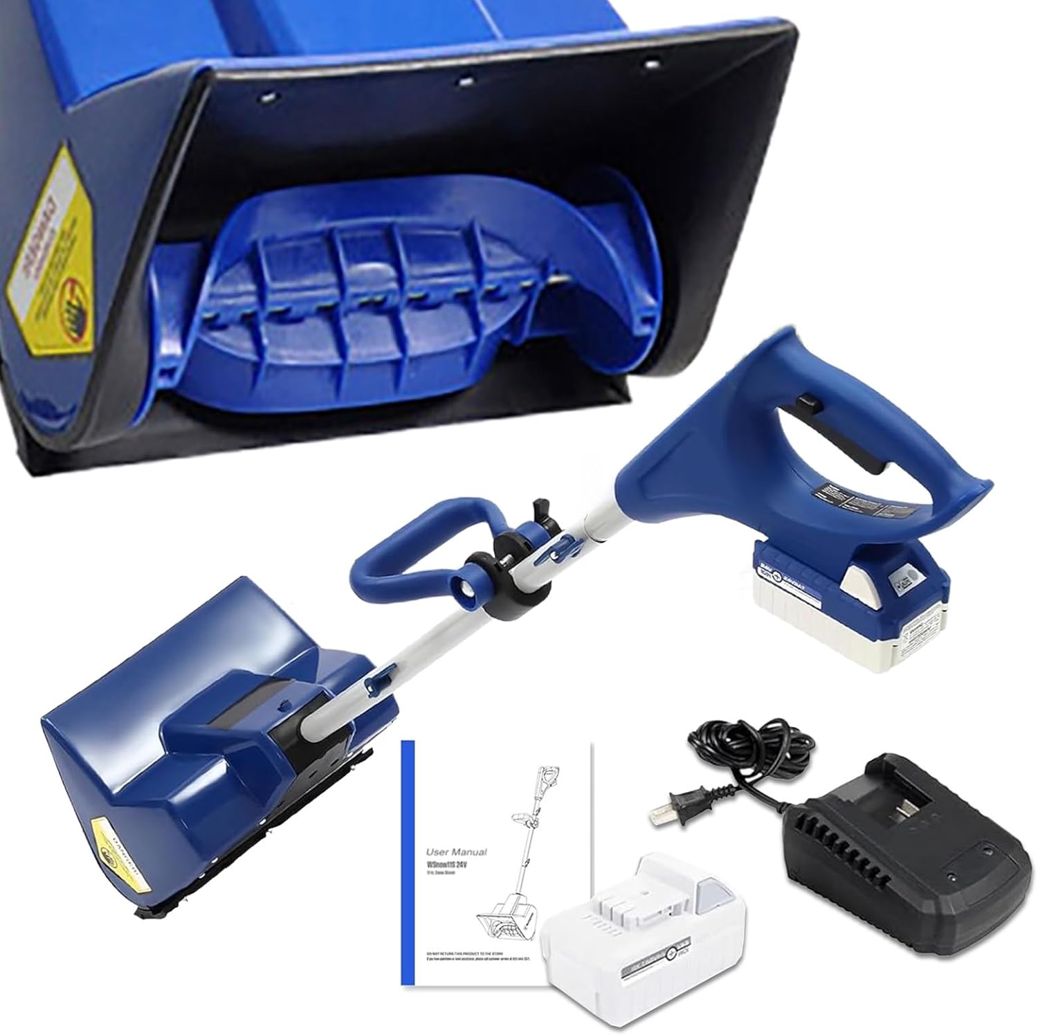 Electric Snow Shovel Cordless, Snow Blower Battery Powered, Cordless Snowblower Snow Thrower for Sidewalk Yard,1 Battery