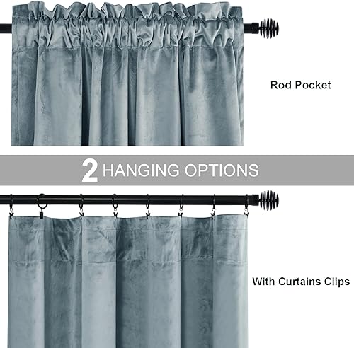 Miniatura 144 de Cortinas de terciopelo JIUZHEN, cortinas opacas suaves de terciopelo retro para dormitorio, cortinas elegantes con reducción de ruido y Rosa