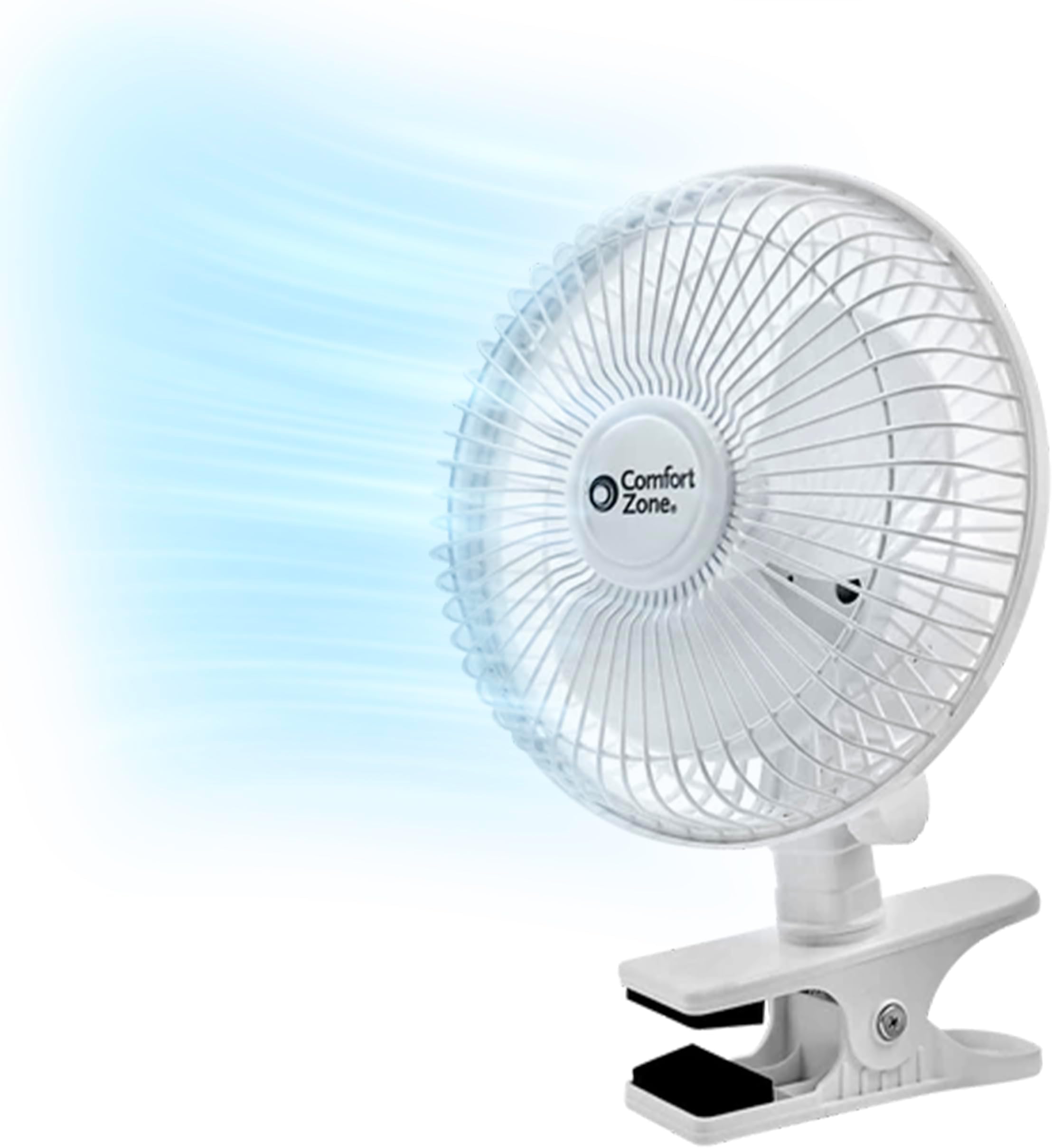 Comfort Zone CZ6C - 6" Clip-On Fan, White