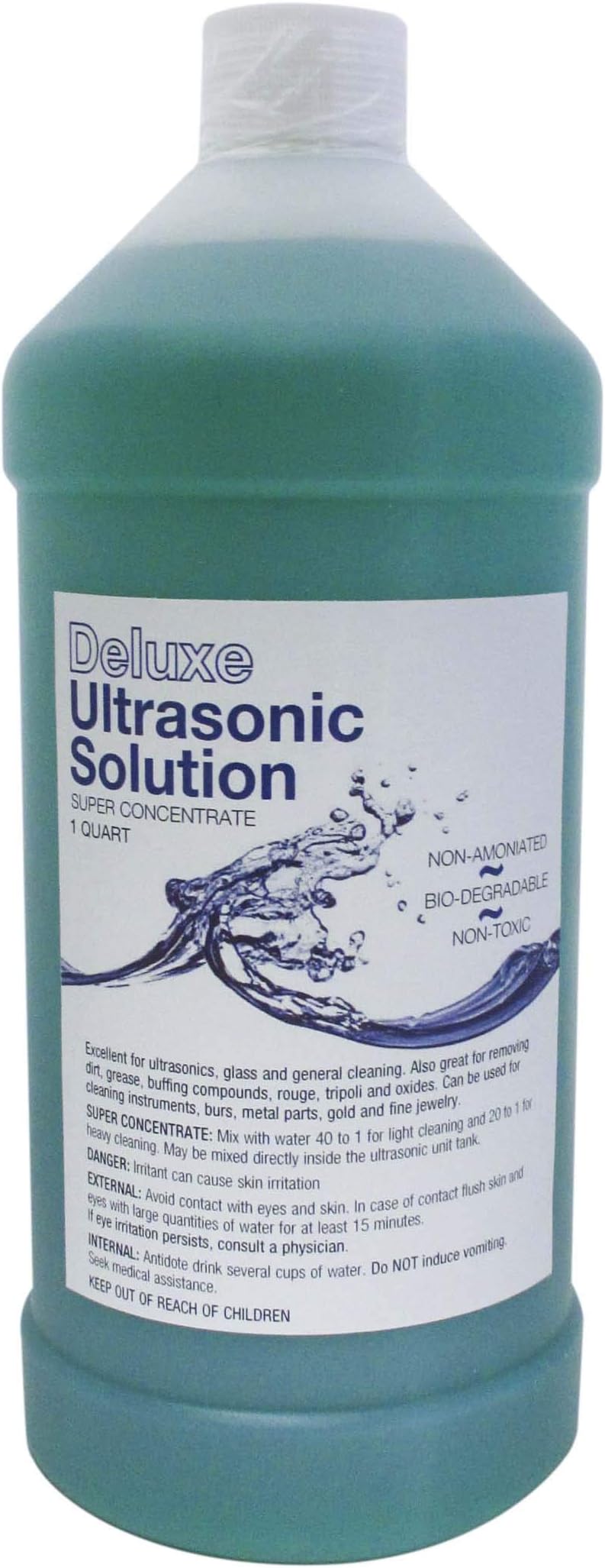 Biodegradable Non-Ammoniated Ultrasonic Cleaner Solution Deluxe 1 Quart