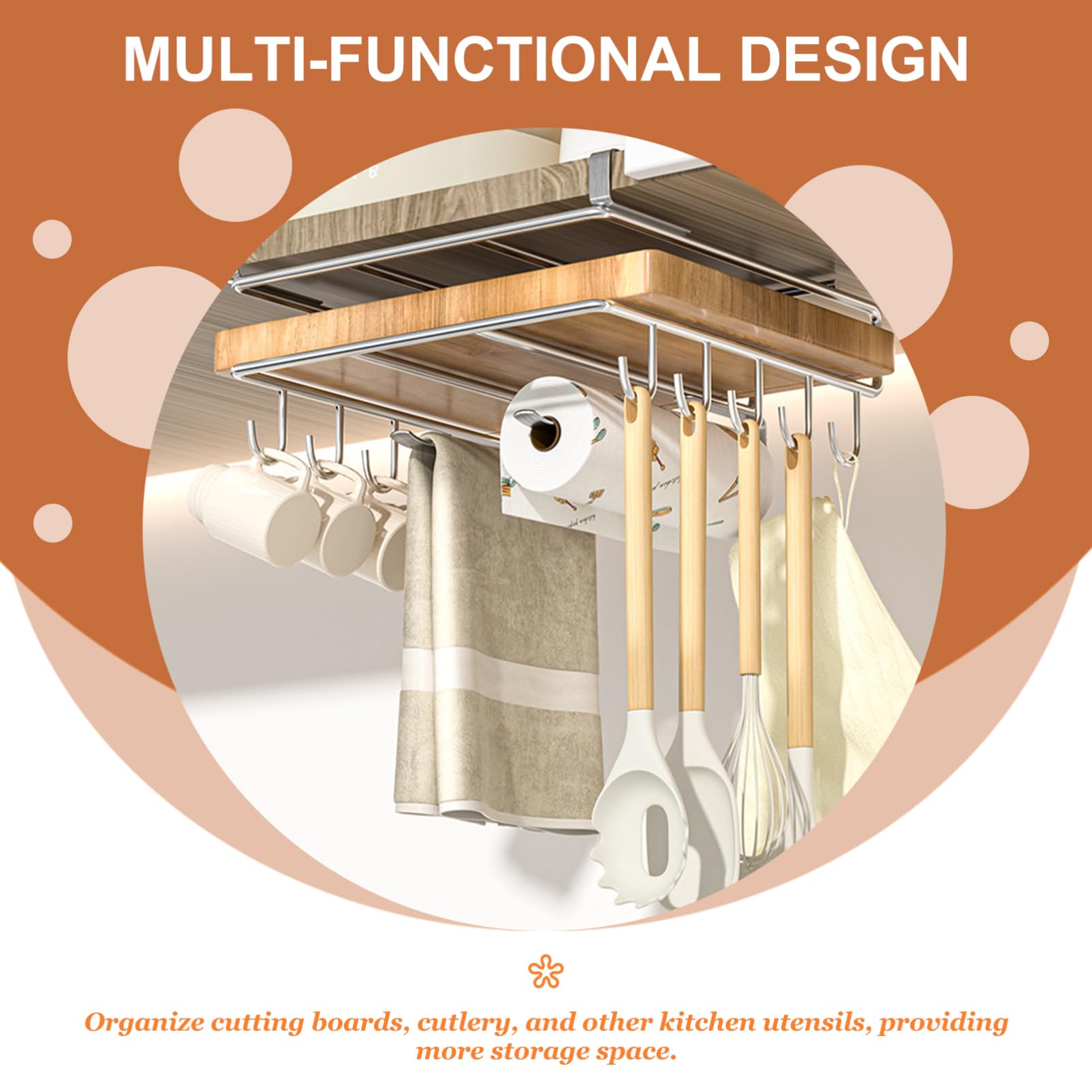 Support Suspendu Pour Planche à Découper Et Couvercles - Organisateur De Cuisine En Acier Inoxydable - Dimensions 26,8x25,8x8,3 Cm