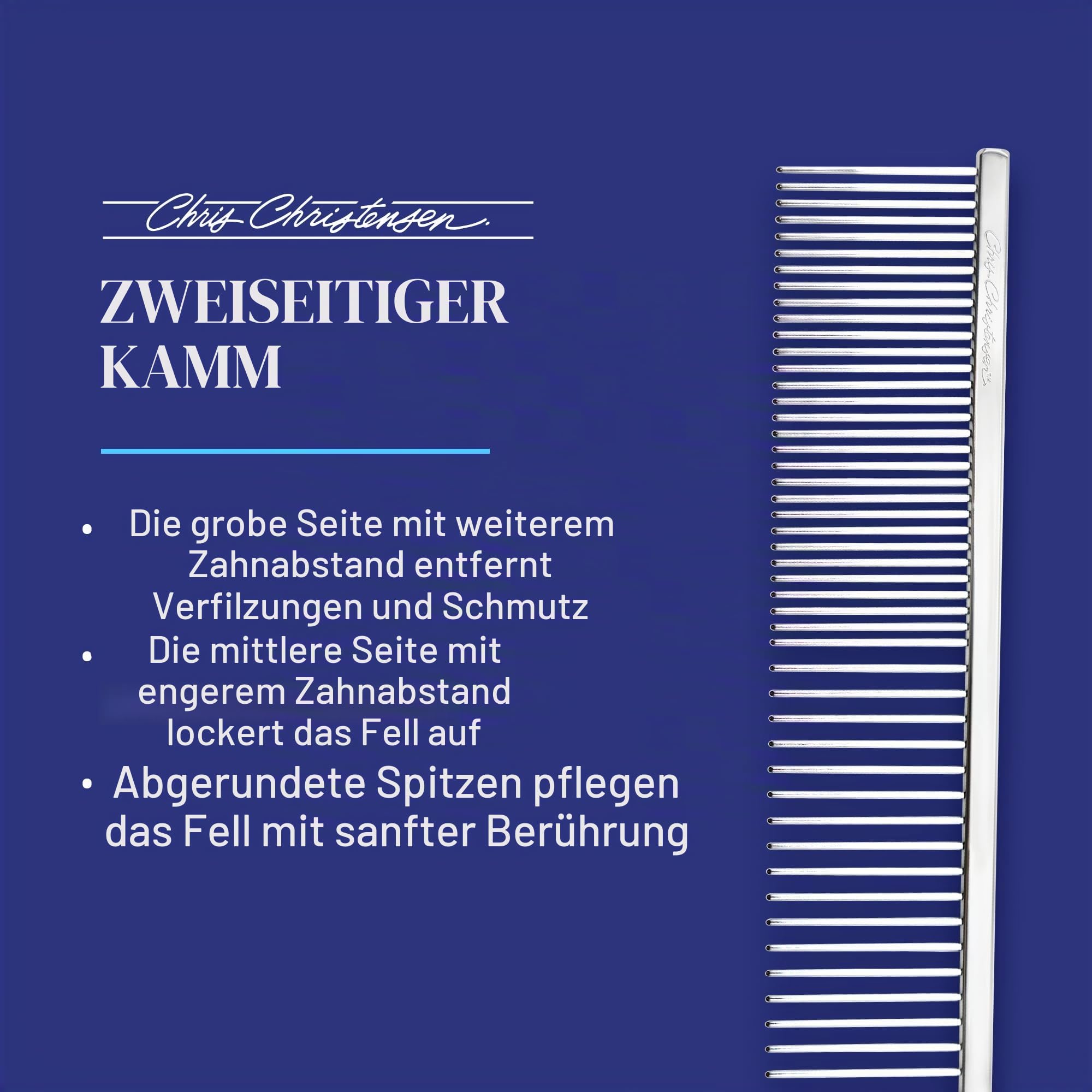 Chris Christensen 005 lang Zahn feine/grobe buttercomb