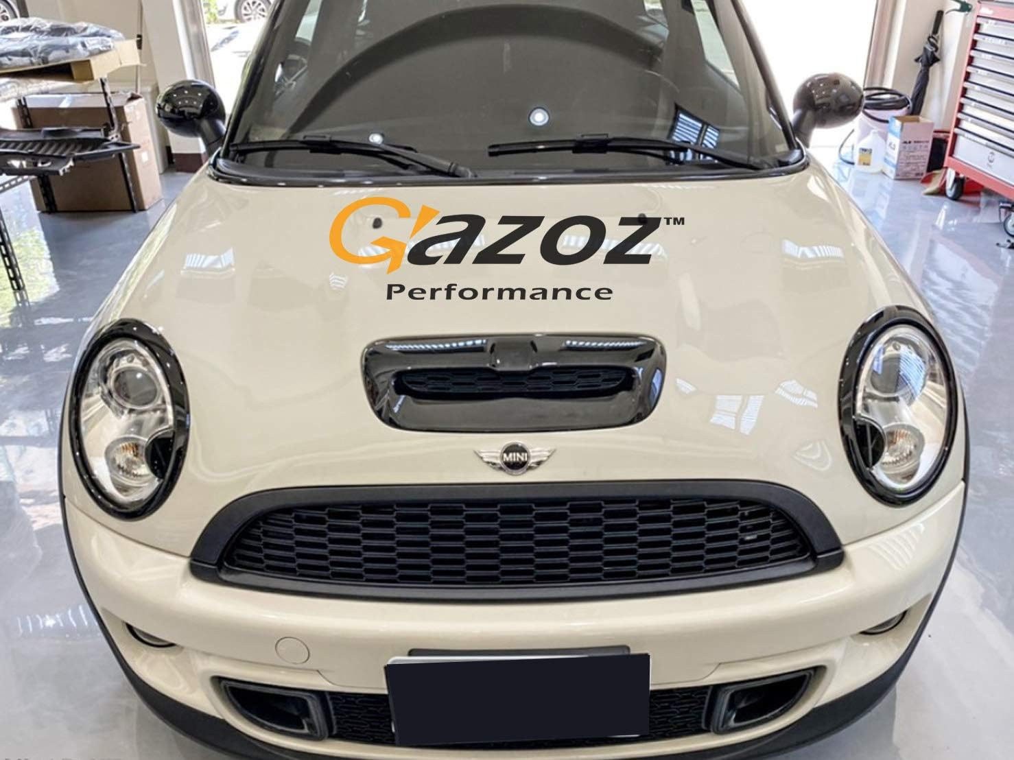 Exterior Accessories - Gloss Black Hood Scoop Bonnet Air Intake Vent Compatible with Mini Cooper S R56 R57 R58 R59