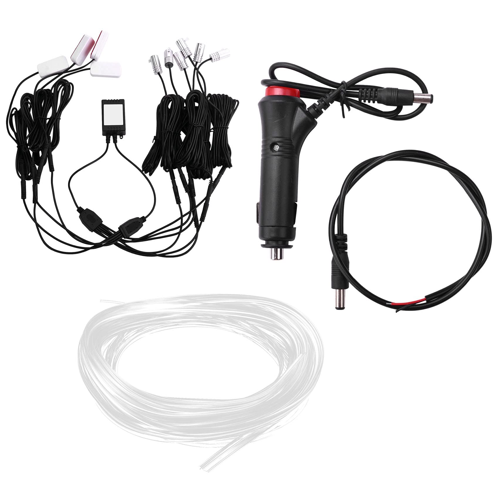 10 w 1 RGB LED z 8 M Dekoracją Samochodu Światłowód Taśma Światła przez App Control 12 V Dekoracyjne Lampy Uniwersalne