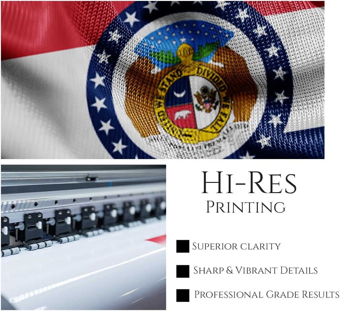 Promopatriot Missouri State Flag - 2x3 ft - 200D Nylon US State Of Missouri Banner with 2 Brass Grommets - UV Resistant - Sharp Colors, 2' x 3' Feet, 90x60 Cm