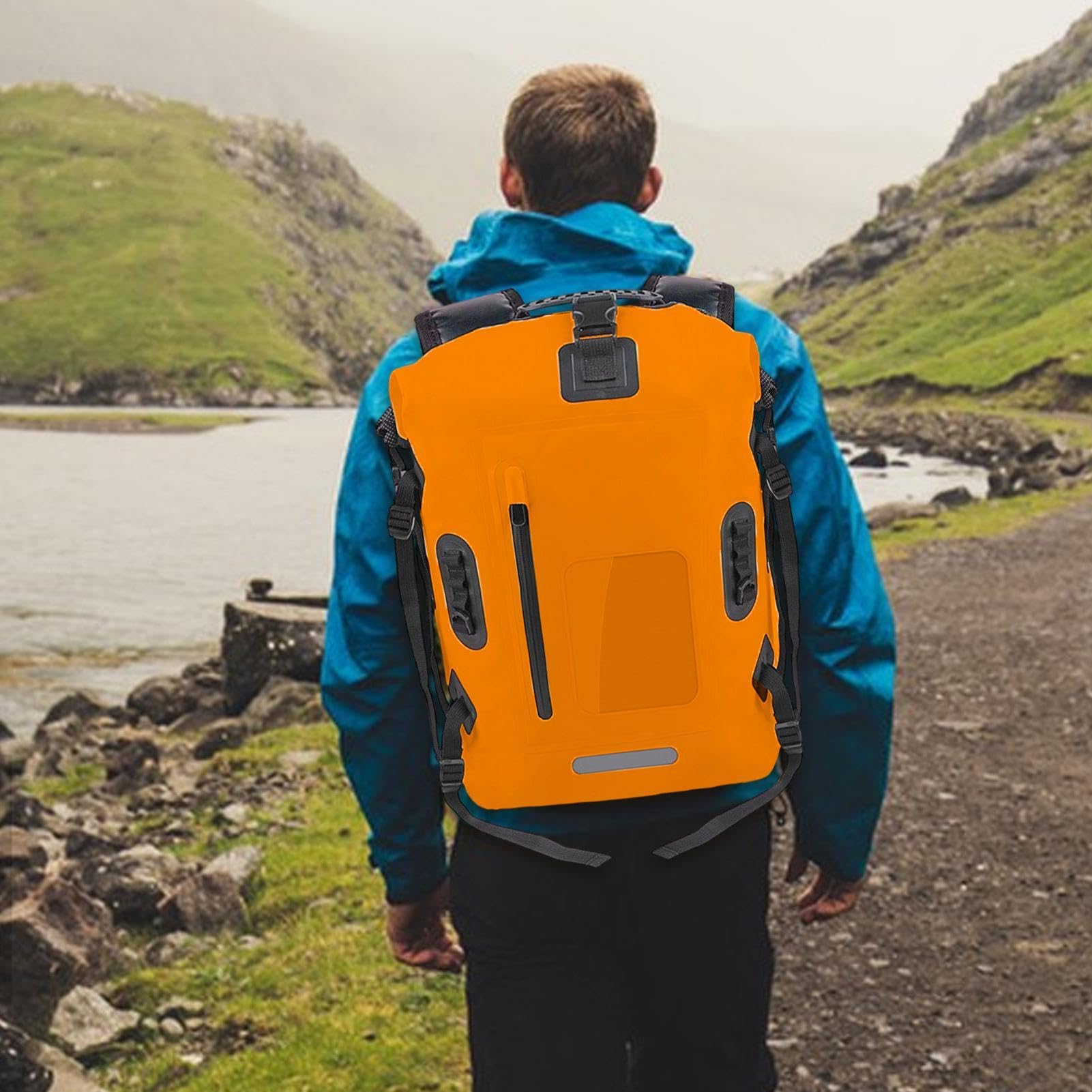Sacca Stagna Impermeabile - Zaino Separazione Bagnato, Sacco Asciutto Ester | Borsa Leggera | Zaino Chiusura a Rullo per Kayak Camping Trekking Pesca Nuoto Galleggiante Mare Oceano Barca