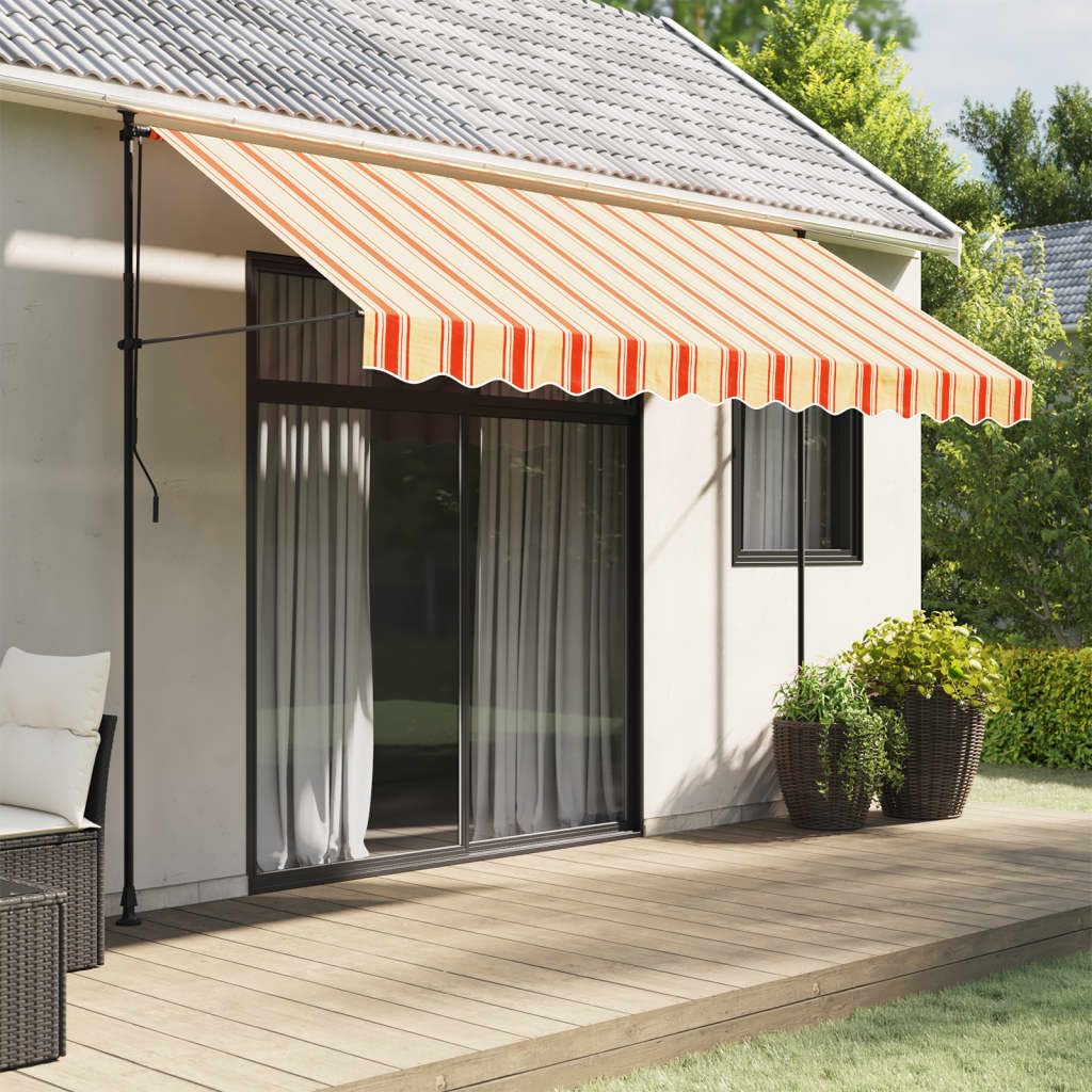 Tessuto Ricambio Mantovana Tenda Righe Giallo e Arancione 3,5 m,Tessuto di Ricambio Tenda da Sole,Telo Tenda da Sole-367793