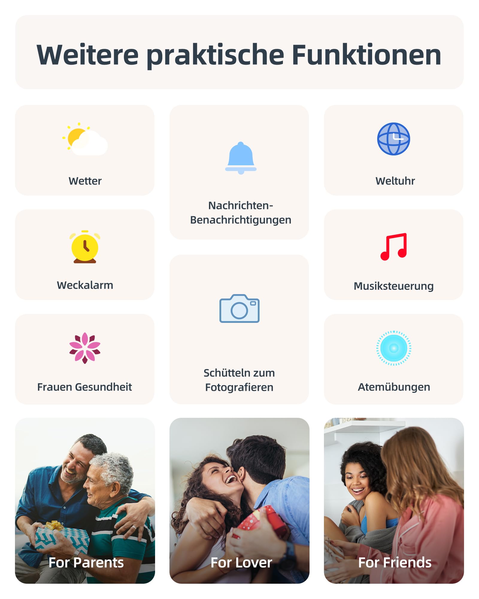 Parsonver Smartwatch Damen Herren mit 5ATM Wasserdicht, Schwimmuhr mit Telefonfunktion, Fitnessuhr mit 100+ Sportmodi, Herzfrequenz, Schlaftracking, Smart Watch für Android & iPhone (Roségold, 44 mm)