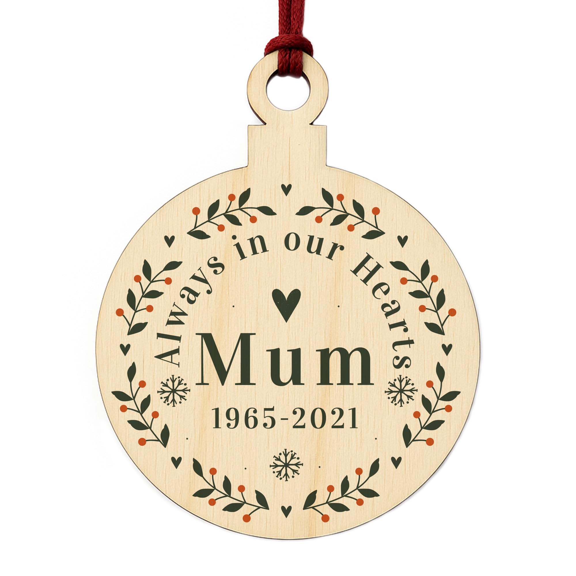 Personalised Rememberance Christmas Bauble Tree Ornament Mum Memorial Gift