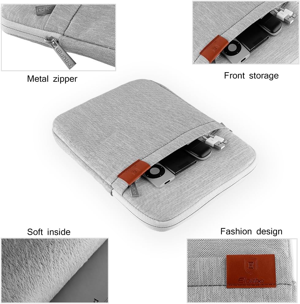 Elonbo Tablet Sleeve Case for 11 inch New IPad Pro, 10.9" New IPad Air 4, 10.2" New IPad, 10.5 9.7 IPad Pro, IPad Air 3 2, IPad 9.7", Galaxy Tab 10.1" Protective Pouch Bag with Accessory Pocket – Gray : Electronics