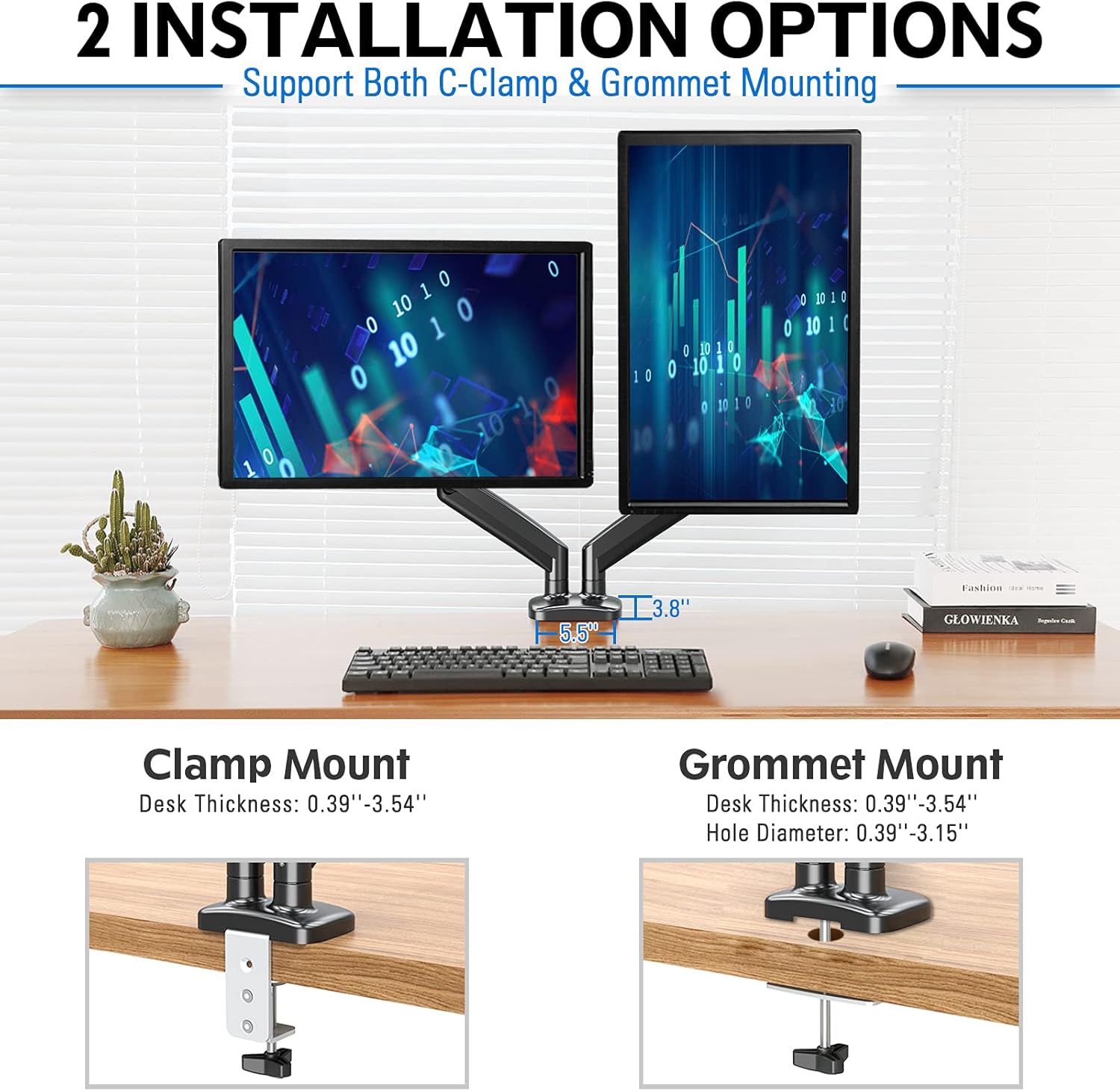 Lіmіtеd Stосk MOUNTUP Dual Monitor Stand, Fully Adjustable Gas Spring Dual Monitor Mount, Monitor Desk Mount with C Clamp, Grommet Mounting Base, Double Monitor Arm for 2 Computer Screen up to 32 Inch, MU0005 Onе-Dау Sаlе: Uр tо 70% оƒƒ MOUNTUP Dual Monitor Stand, Fully Adjustable Gas Spring Dual Monitor Mount, Monitor Desk Mount with C Clamp, Grommet Mounting Base, Double Monitor Arm for 2 Computer Screen up to 32 Inch, MU0005