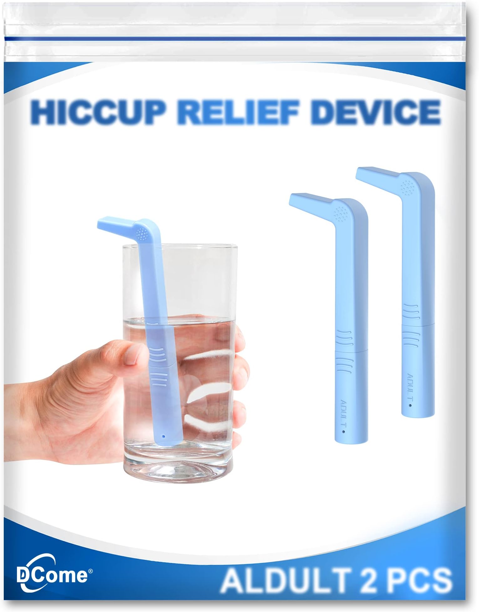 Natural Hiccup Straws to Make Hiccups Go Away Efficiently, With A Carrying Bag(Adults, Pack of 2)