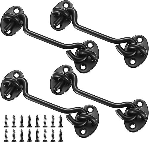 XhjzgcTech 4 ganchos de cierre de puerta de 4 pulgadas para soporte de ventana, pestillo de puerta, cerradura de puerta de granero, pestillo de disponible en Yaxa Colombia