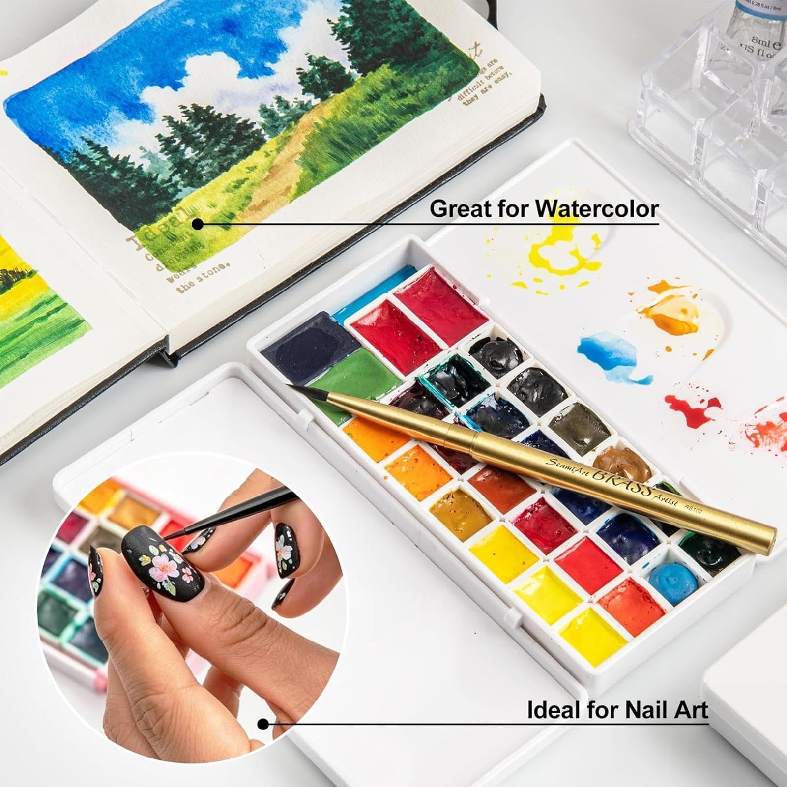 Paleta de pintura con tapa y media bandeja magnética Art Box