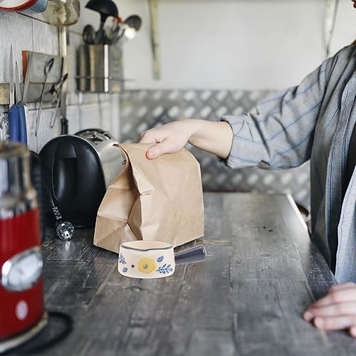 Miniatura 8 de Veemoon Taza de leche de cerámica Calentador de chocolate Calentadores de café Olla de chocolate Olla de esmalte Cacerola derretidor de mantequilla