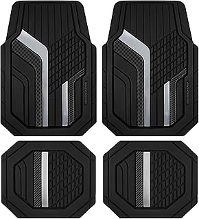 Skechers Alfombrillas de goma resistentes para automóvil, diseño de doble color, alfombrillas de coche para todo tipo de clima, ribete impermeable para adaptarse a accesorios universales para