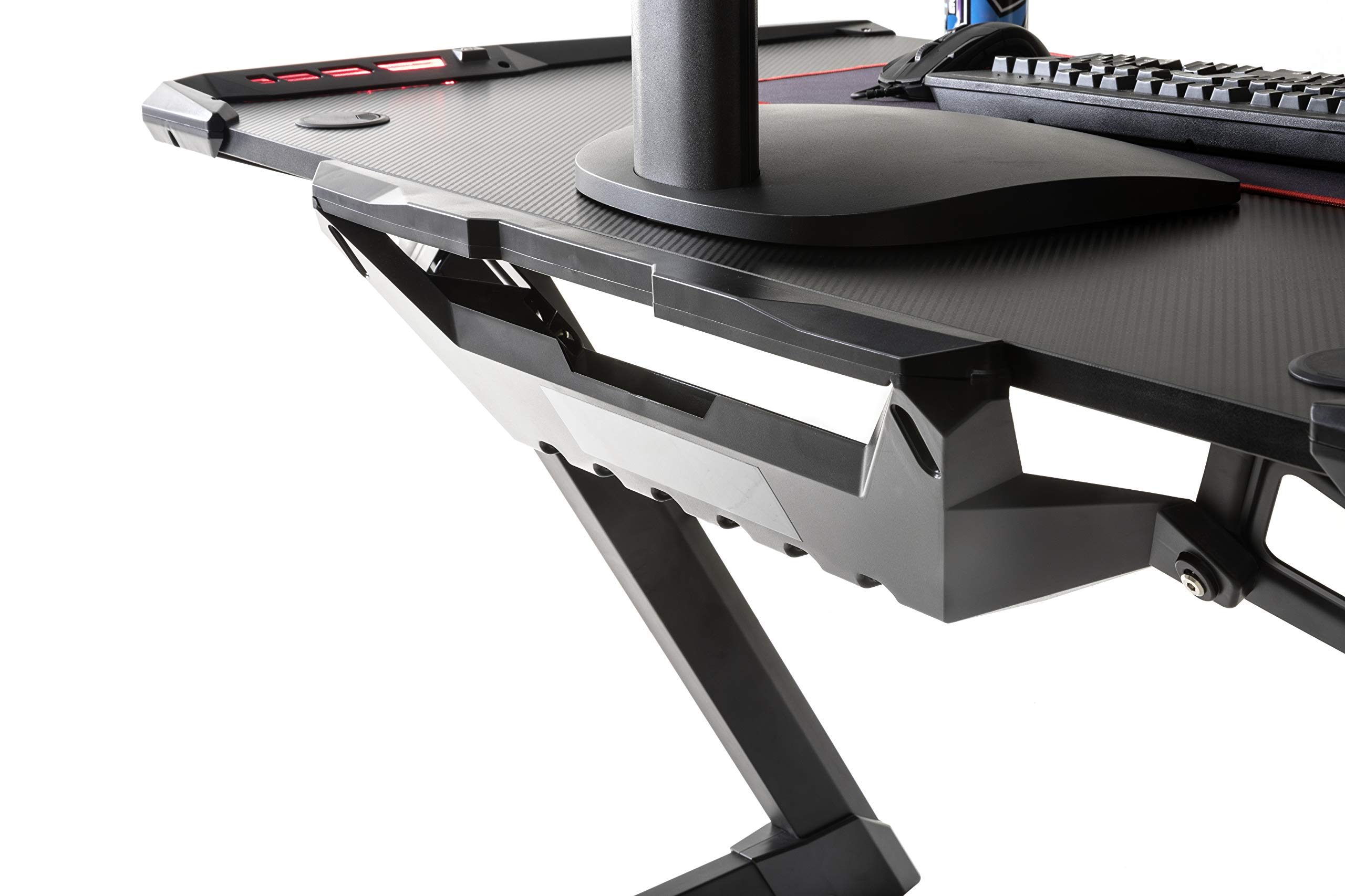 Robas Lund Gaming Tisch DX Racer 1 LED Farbwechselbeleuchtung Gaming Desk Schwarz Carbonlook, BxHxT 120x77x64 cm