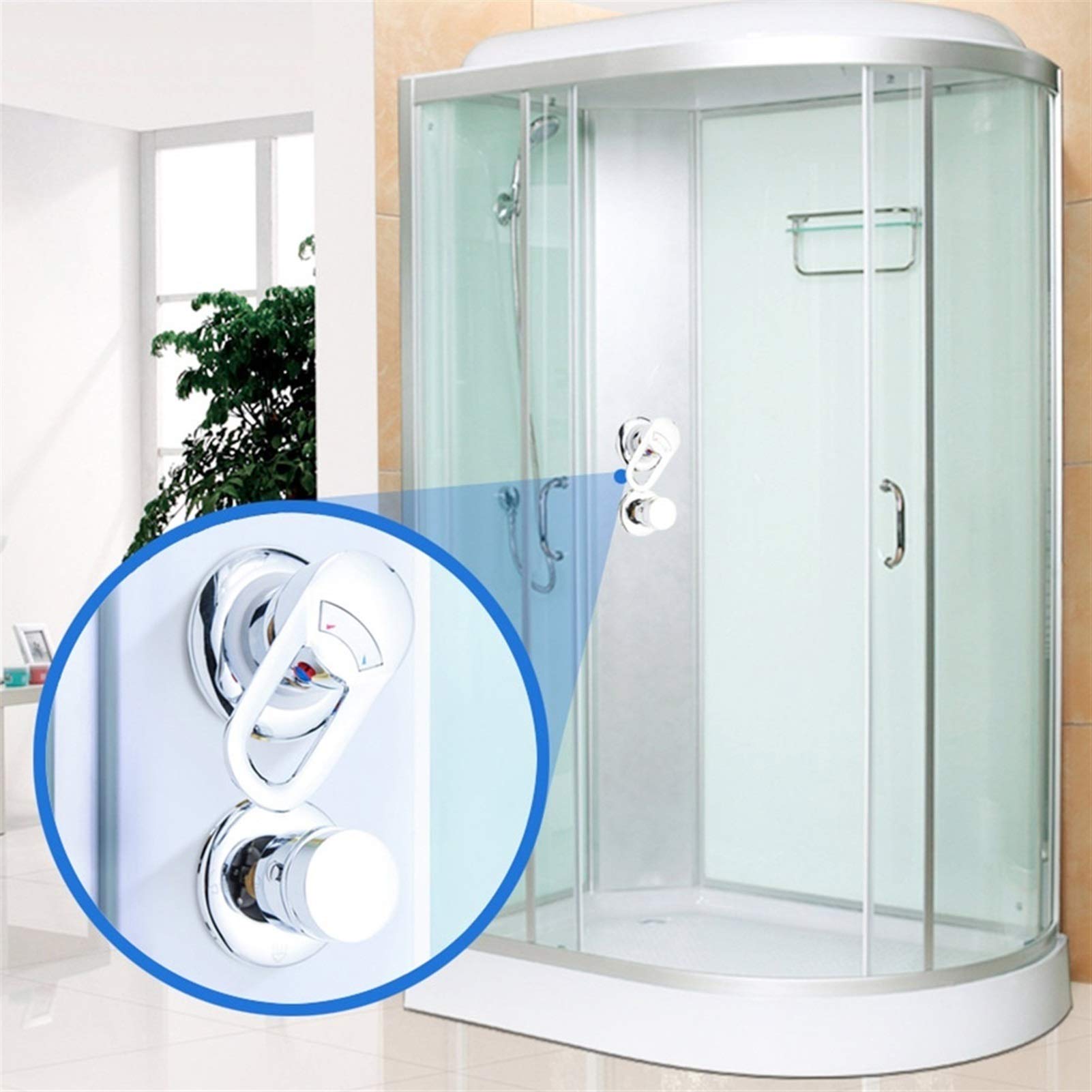 Válvula mezcladora de latón para ducha con doble control, 3 salidas de 14,5 cm, válvula desviadora de 2/3/4/5 vías