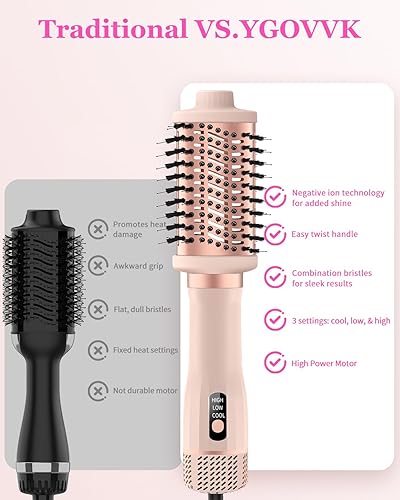 Miniatura 4 de Cepillo secador de pelo de alta velocidad  3 veces más rápido secado iónico soplador estilizador 5 en 1 cepillo para anti-encrespamiento, cabello