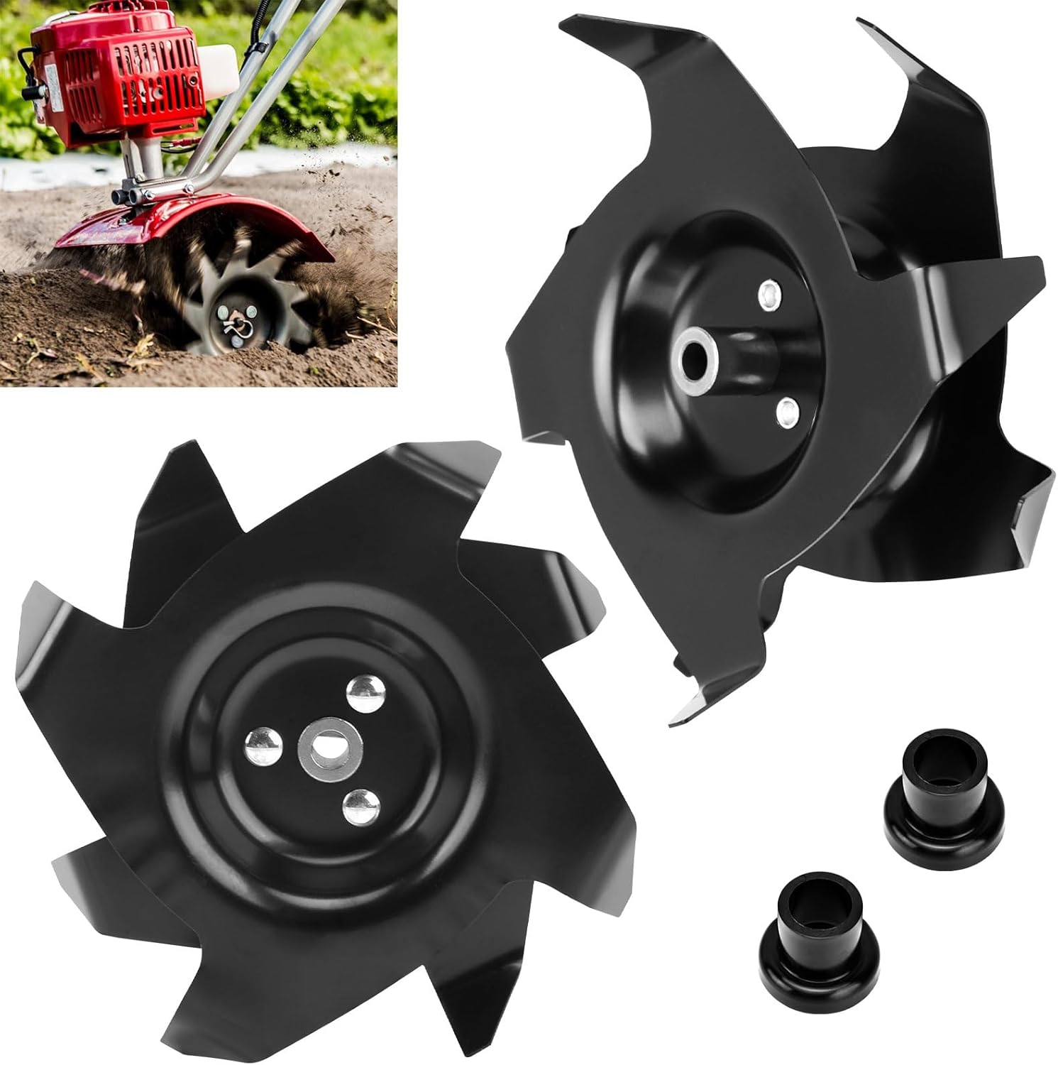 Upgrade 1622 Power Tiller Tines Compatible with All Mantis Tiller/Cult-ivators 7222, 7225, 7260, 7261, 7262, 7920, 7924, 7940 - Reversible for Shallow Cultivating up to 3-Inch Deep