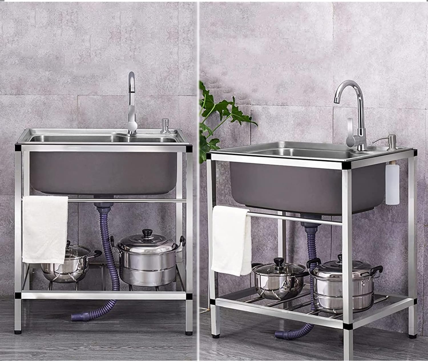 Évier de cuisine professionnel inox 1 compartiment évier extérieur