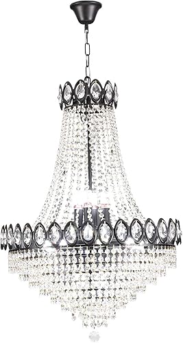 Miniatura 6 de Lámpara de araña de cristal de lujo de 9 luces, moderna lámpara colgante de techo para sala de estar, dormitorio, cocina, isla, pasillo, comedor,