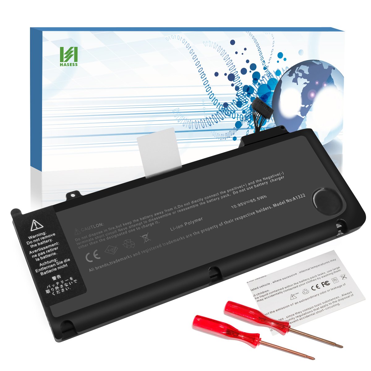 A1322 Battery Compatible for MacBook Pro 13 inch Battery Replacement A1322 A1278 Battery for MacBook Pro 13 Battery 2009 2010 2011 2012 with Two Screwdrivers 63.5Wh/6000mAh - 12 Months Warranty