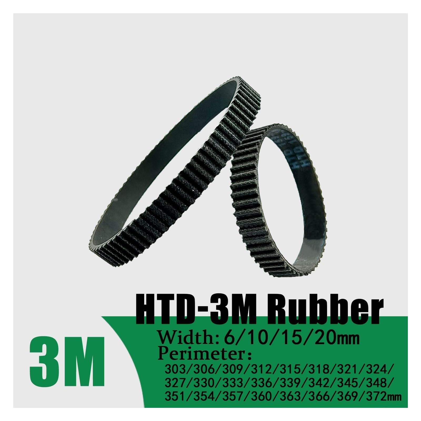 1/5 stücke HTD-3M Zahnriemen Breite 6mm Gummi Geschlossen Schleife Länge 303-372mm HTD3M Synchron Gürtel 3M(327mm(109 Teeth),5pcs 6mm)