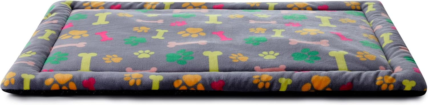 Allisandro Lightweight Waterproof Dog Bed Pad, 1.5" Thick Travel Mat for Crates, Kennels & Elevated Beds, Washable Non-Slip Sleeping Mat for Small to Large Dogs, 36 x 23 Inches, Vivid Bone