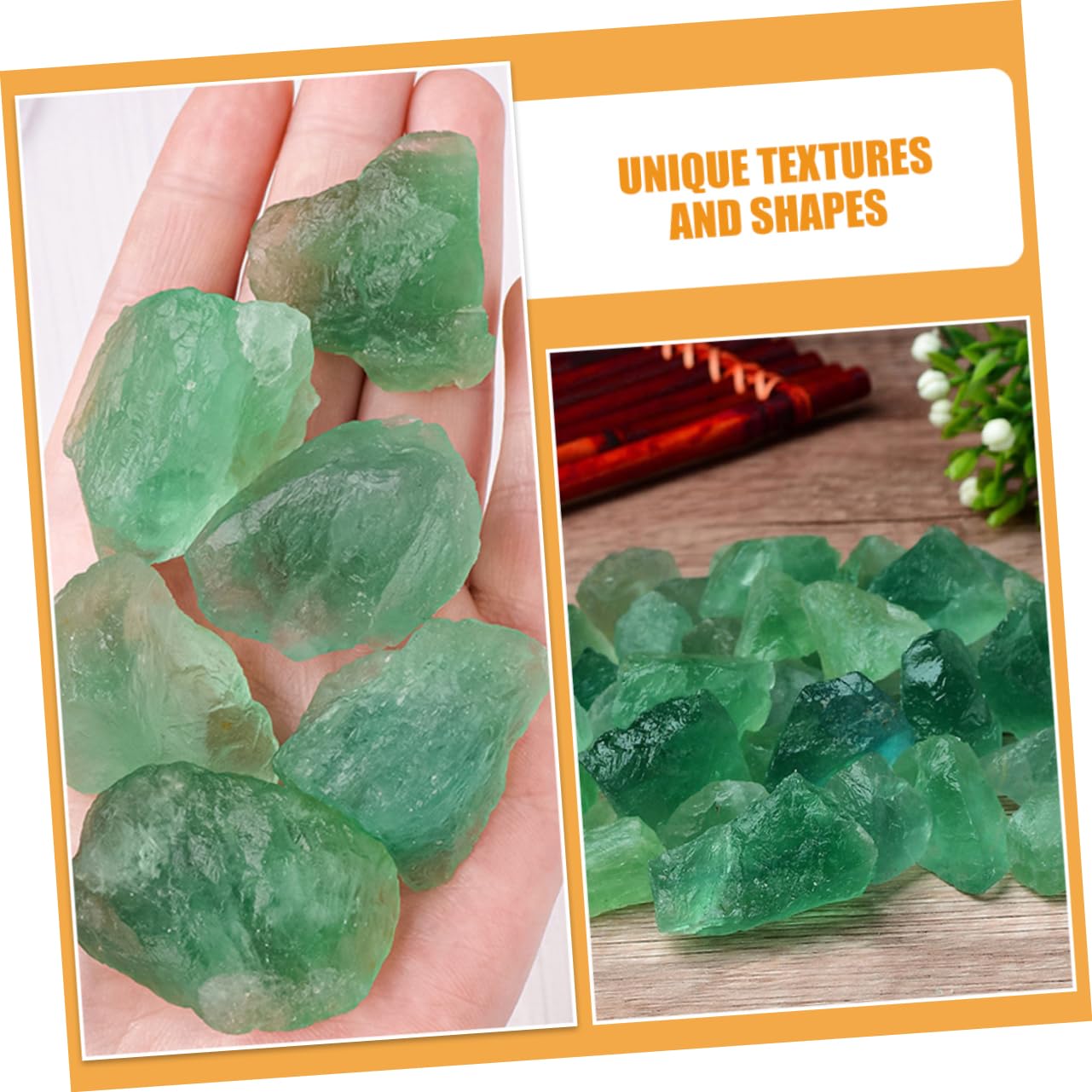 Piedras de Fluorita Verde Natural 3-5 Cm 500 G Difusores Aromaterapia para Decoración de Acuarios y Manualidades Artesanales, Relleno de Jarrones, Uso Terapéutico y Creativo