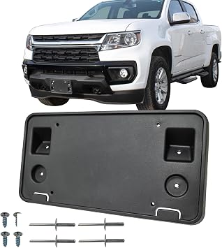 Front Bumper License Plate Frame Bracket Tag Holder Fits for Chevrolet Colorado 2021 2022 Replace 84461476 GM1068213