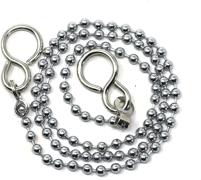 fiXte Ball Type Replacement Bath Sink Chain with Fitted S Hook Chrome Plated 300 (12")