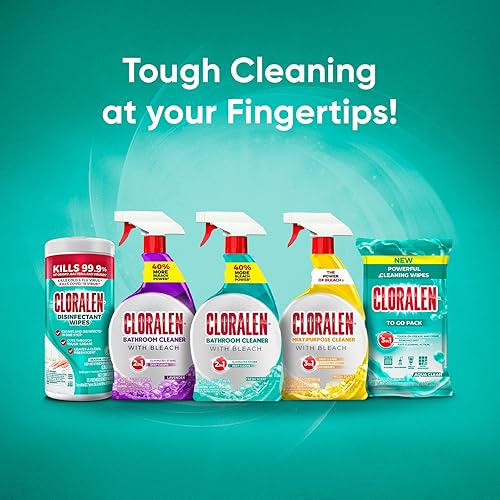 Miniatura 8 de Cloralen Limpiador multiusos con spray de lejía, 32 onzas líquidas, aroma fresco, espray limpiador multiusos 3 en 1, limpia profundamente, elimina