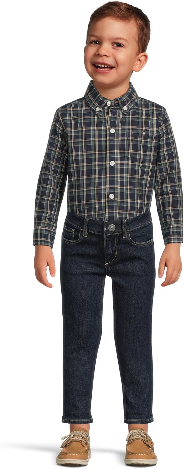Janie and Jack Plaid Poplin Button Down Shirt (Infant)