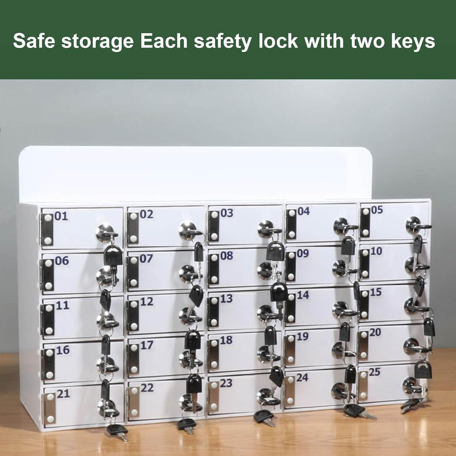 25/30/40/50/60 Slots Cell Phone Locker Box with Keys,Acrylic Cell Phones Storage Cabinet Wall Mounted Phone Lock Box,Classroom Phone Organizer,30Grids,25Grids