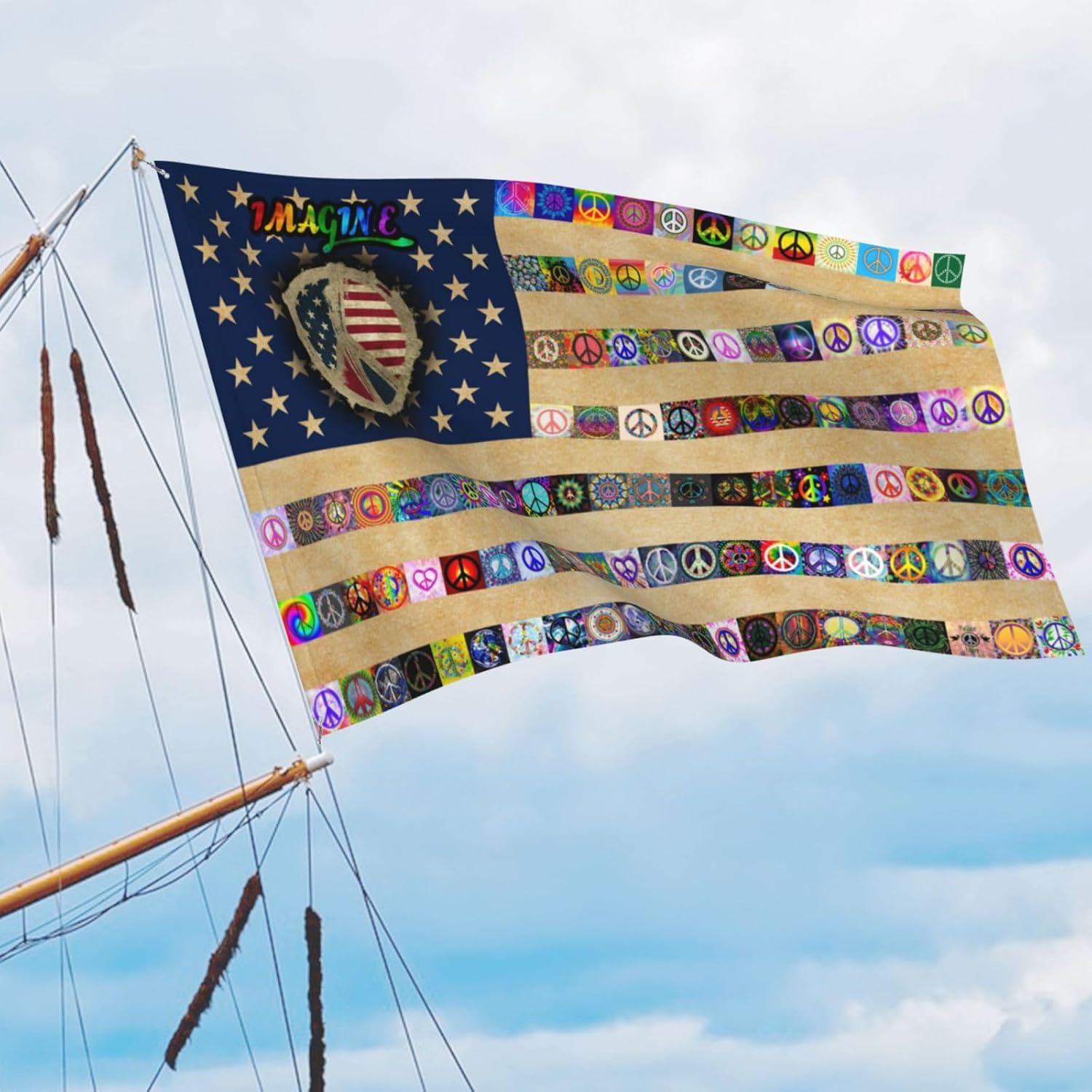 US Peace Flag 3x5 ft Garden Banner Indoor Outdoor Perfect Decoration - Image 5