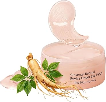 Retinal + Ginseng Under Eye Patches | Beauty of Collagen Eye Masks for Dark Circles, Puffy Eyes, Eye Bags, Wrinkles & Fine Lines | Anti-Ageing Korean Skincare, 60 Patches
