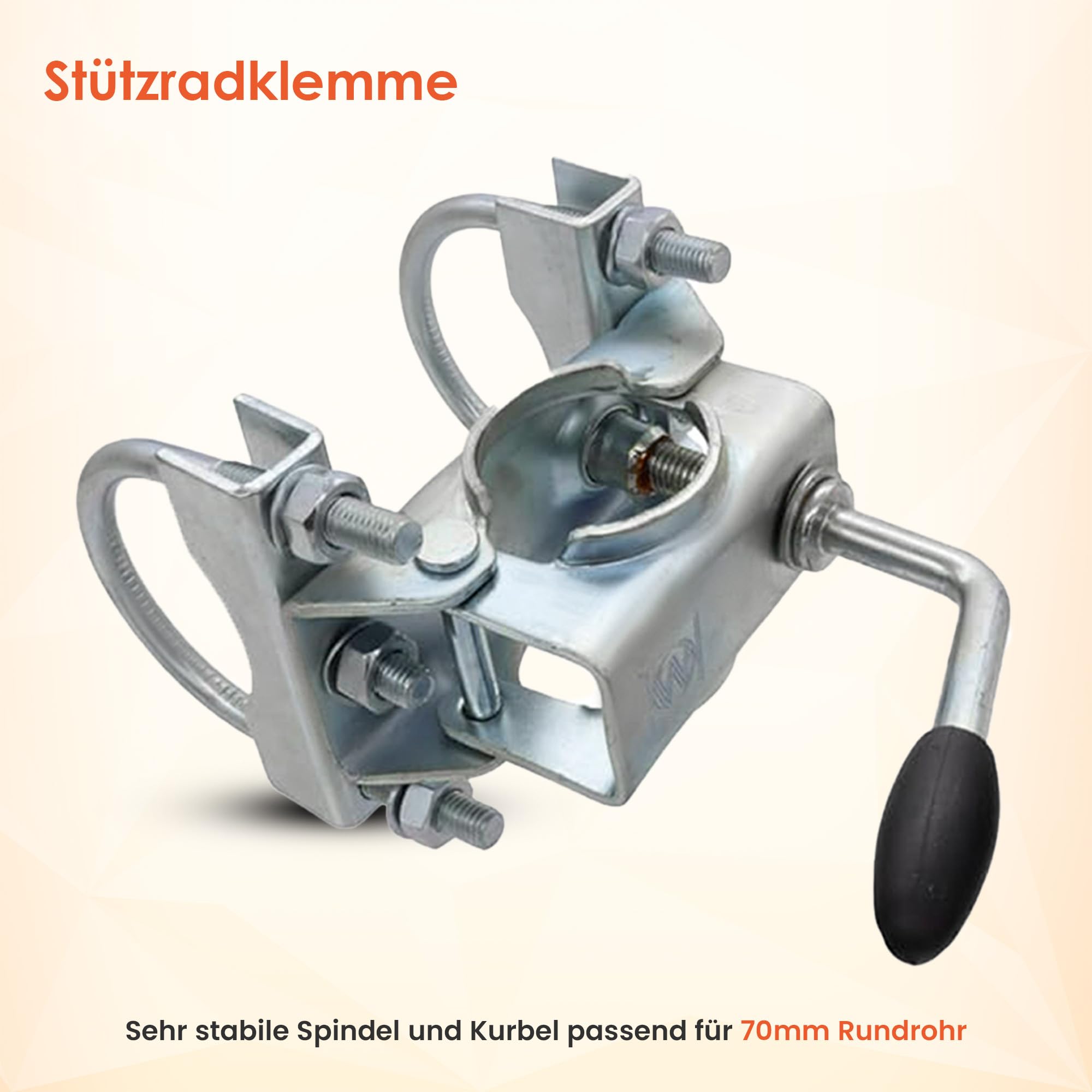 Winterhoff Stützradhalterung 70mm Klemmschelle 48mm Trailer Stützrad