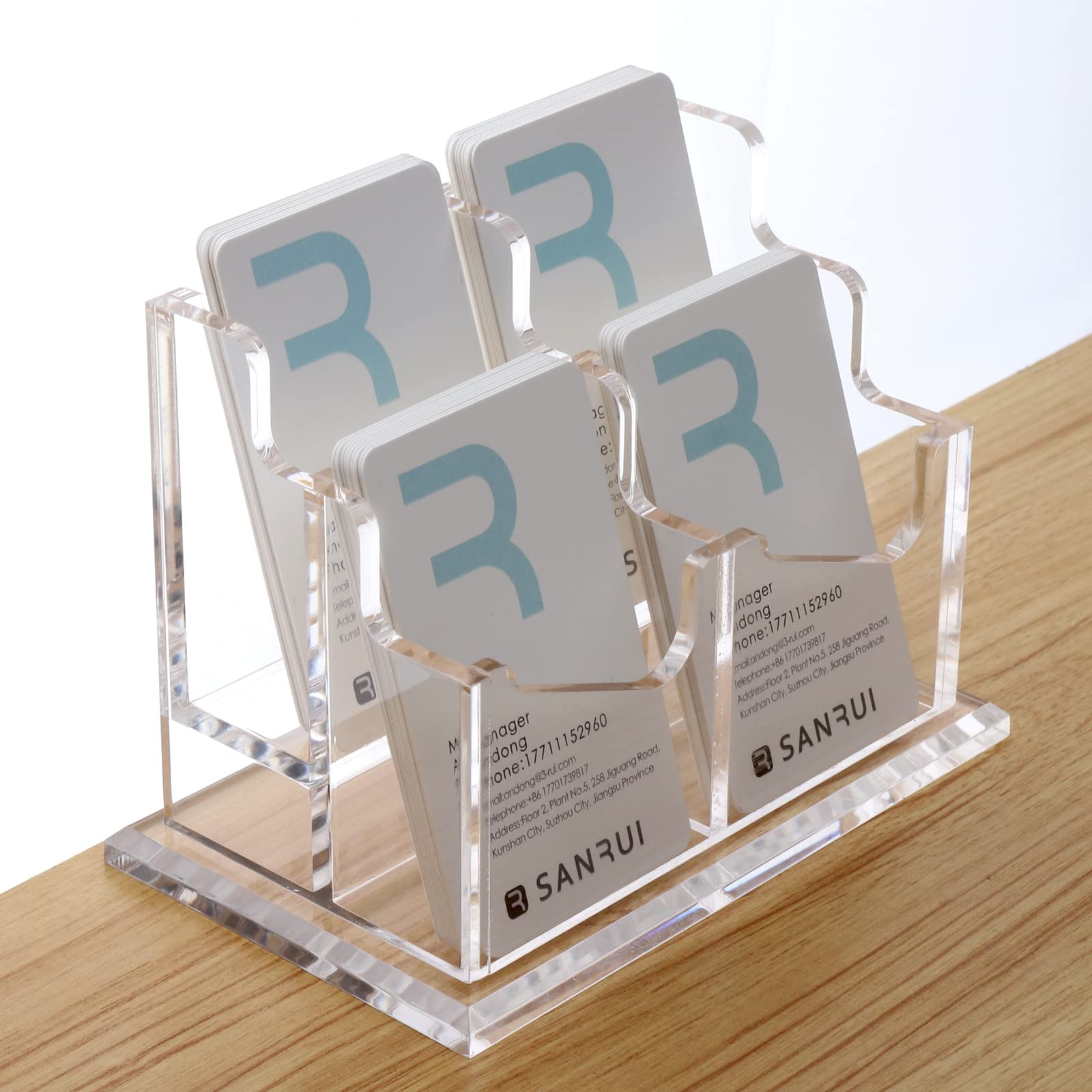 Amazon.com : SANRUI Vertical Business Card Holder, Acrylic Business Card  Display，Clear Desktop Business Card Stand for Exhibition, Home & Office :  Office Products