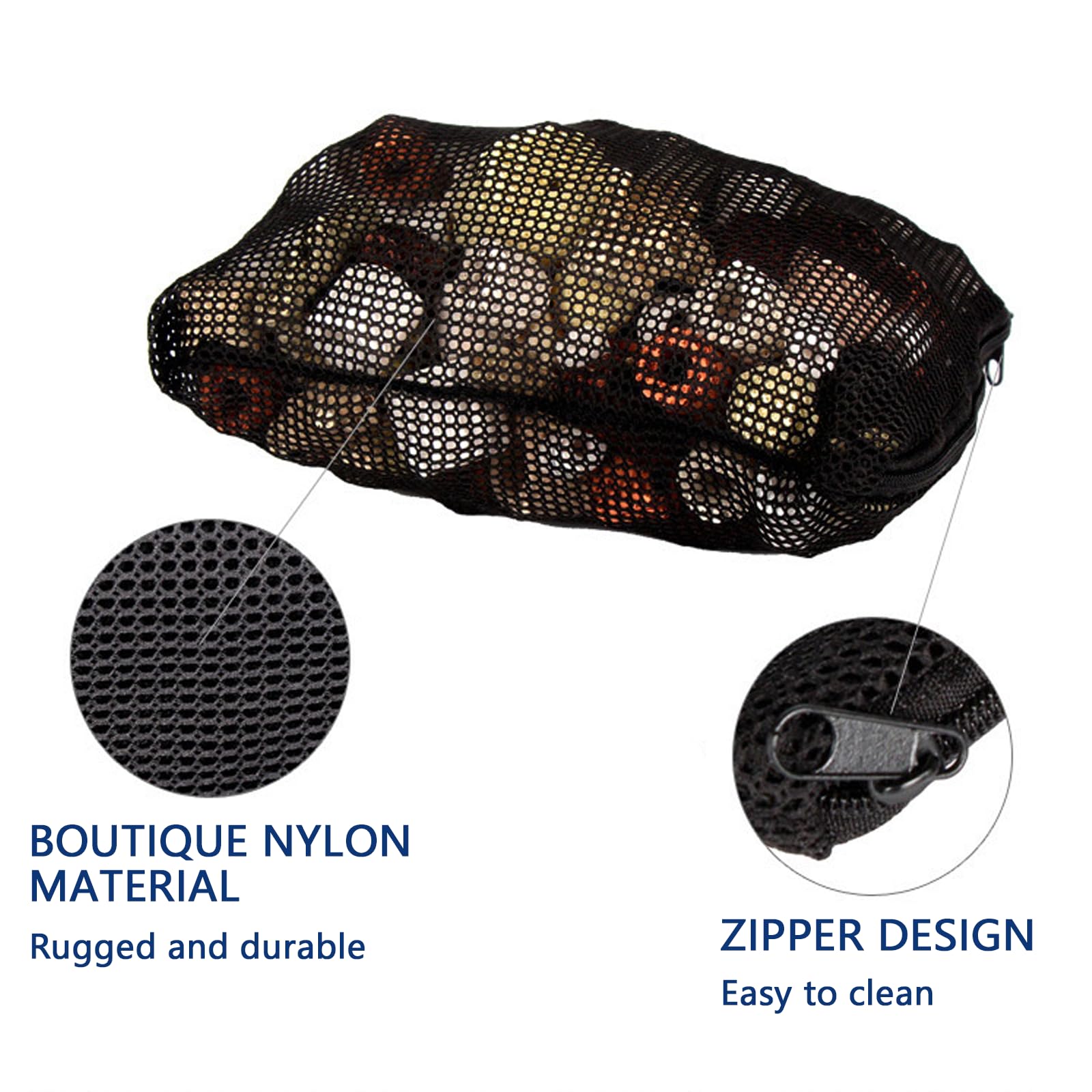ChenYuehao 5Pcs Non-Slip Fish Tank Mesh Filter Bag Reusable Fish Fine Mesh Net Bags Big Enough Aquarium Filter Zipper Bags for Fish Tank Bio Balls - Image 3