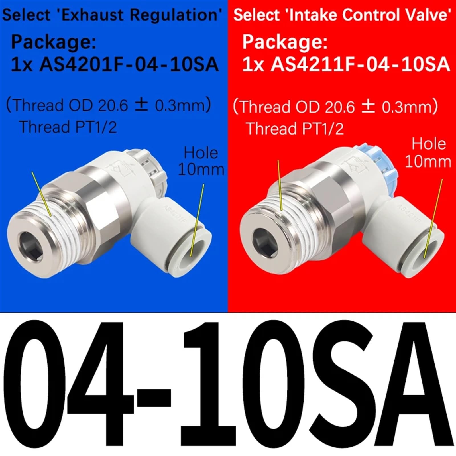 AS1201F AS2201F 3201F regulator prędkości z mocowaniem jednym dotknięciem zawór przepustnicy pneumatyczny (03-10SA, regulacja wydechu)