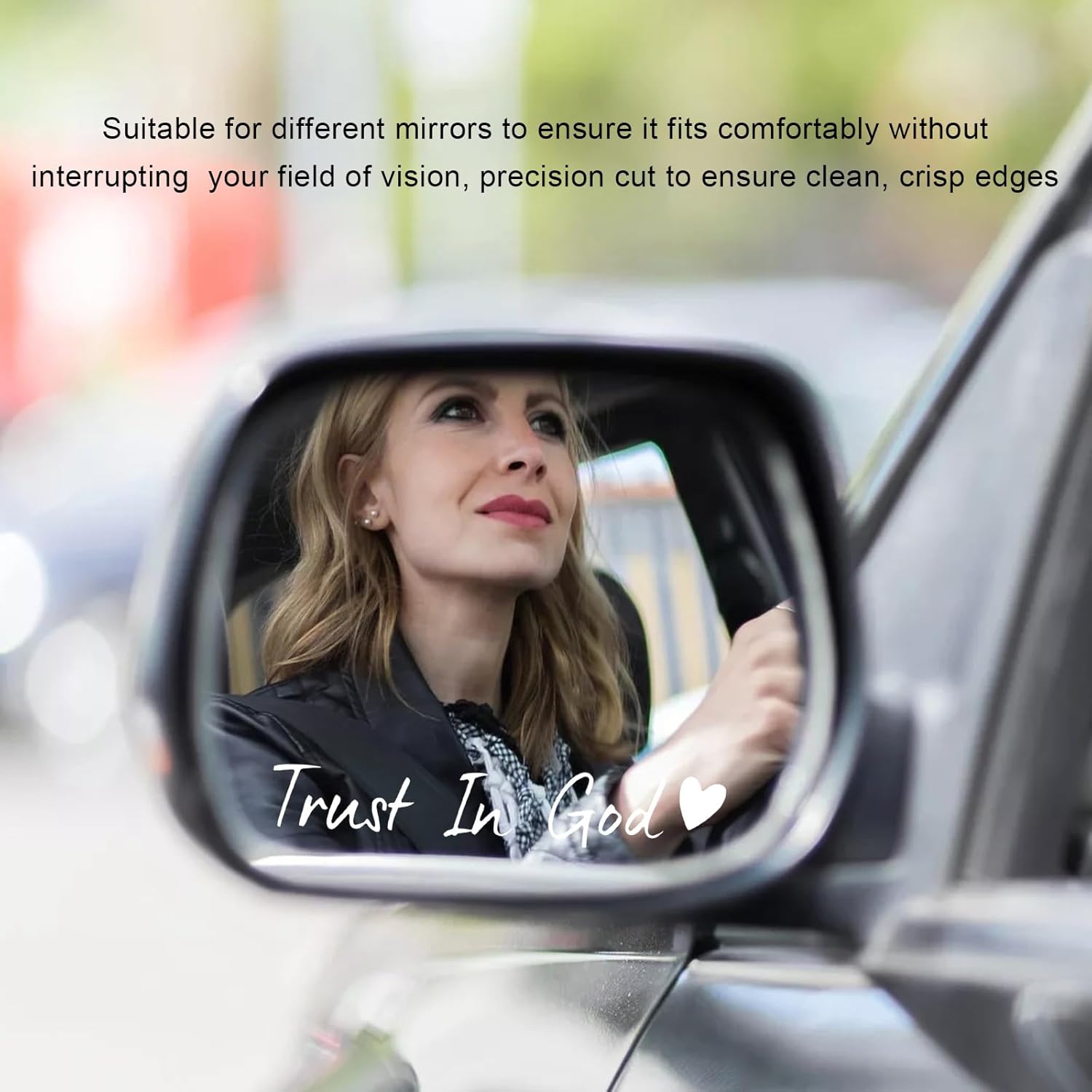 4PCS Trust in God Rearview Mirror Sticker, Christian Car Stickers Self Affirmations Vanity Mirror Decal, Auto Window Vinyl Decals Cute Religious Affirmation Decor for Women (White) - Image 5