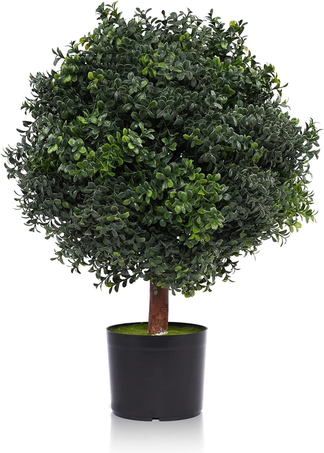Silk Tree Warehouse One 2 Foot Outdoor Artificial Boxwood Ball Topiary Bush Potted UV Rated Plant by Bagari